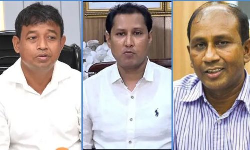 হারুন-অর-রশিদ, বিপ্লব কুমার সরকার ও মনিরুল ইসলাম। ছবি: সংগৃহীত