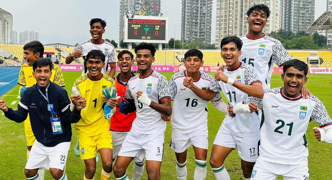 ব্রুনাইয়ের জালে বাংলাদেশের ৮ গোল