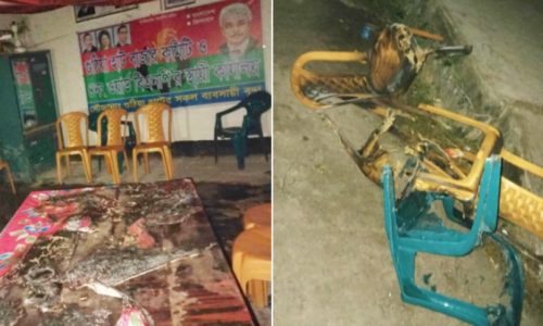 বরিশালে বিএনপি অফিসে আগুন