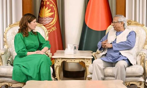 রাষ্ট্রীয় অতিথি ভবন যমুনায় আন্তর্জাতিক উন্নয়নবিষয়ক ব্রিটিশ মন্ত্রী ব্যারোনেস জেনি চ্যাপম্যানের সঙ্গে বৈঠকে তিনি এসব কথা বলেন।