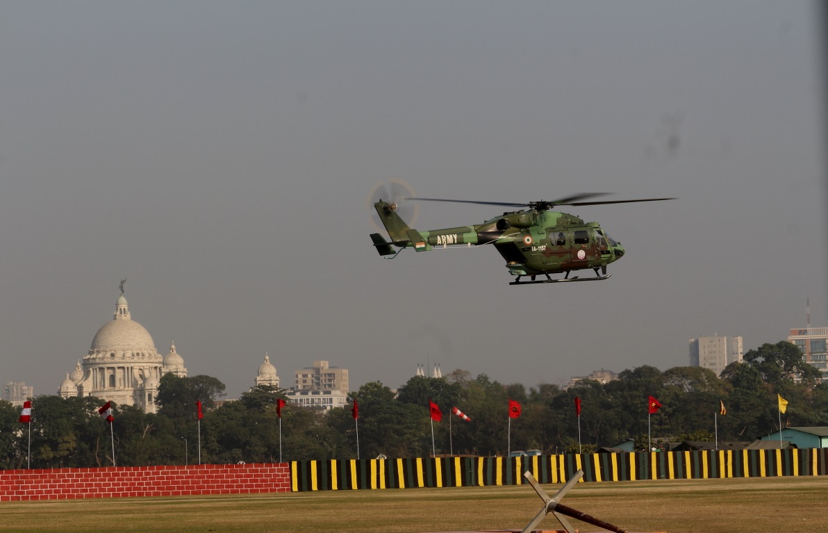 ২০২৪ সালে কলকাতায় বিজয় দিবস উদযাপনের আগে ভারতীয় সেনাবাহিনীর মহড়া। ছবি: সংগৃহীত