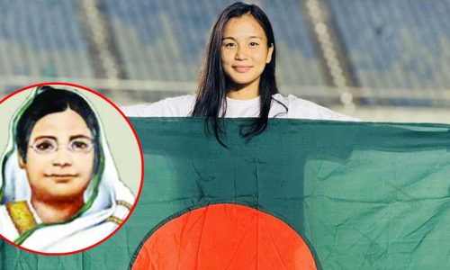 রোকেয়া পদক পেলেন ফুটবল তারকা ঋতুপর্ণা। ছবি : সংগৃহীত